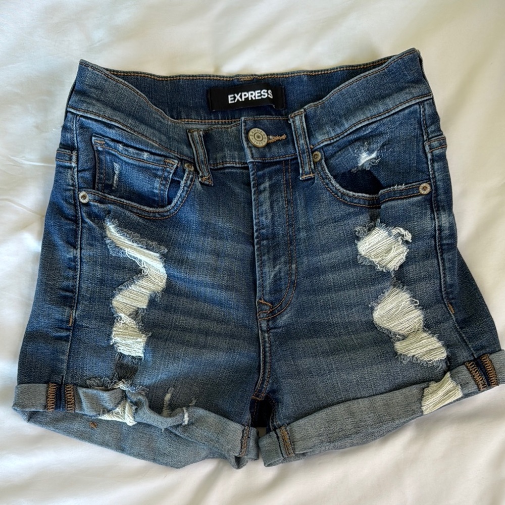 Express Women's Blue Denim Shorts